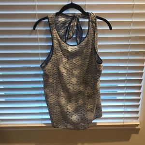 Lou & Grey blue tank top with open back SZ L
